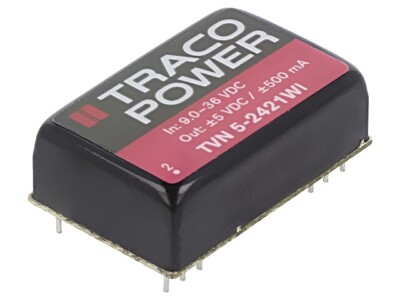 TVN 5-2421WI Wandler: DC/DC 5W UEing: 9-36V UAusg: 5VDC UAusg2: -5VDC DIP24 TRAC