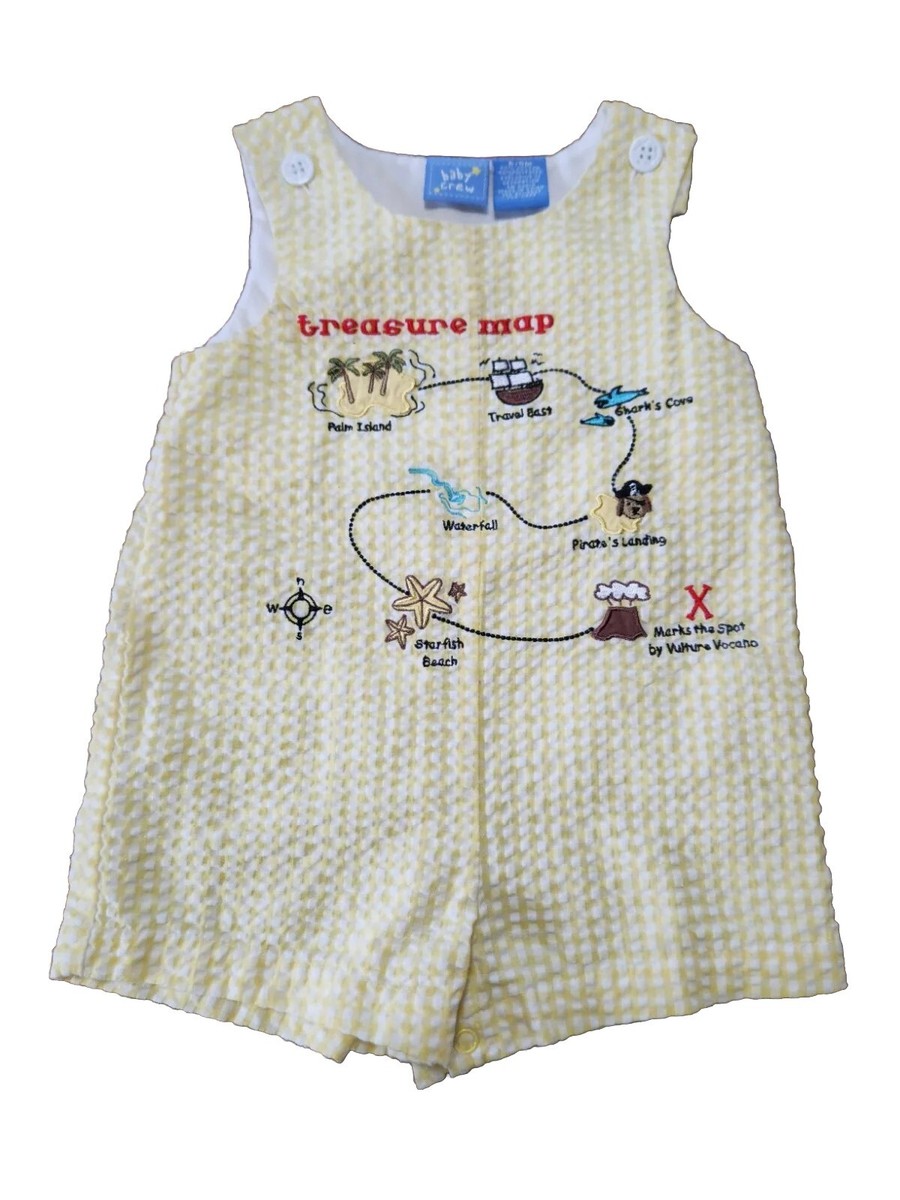 Baby Crew 6-9 Months Yellow Sleeveless Summer Romper Treasure Map
