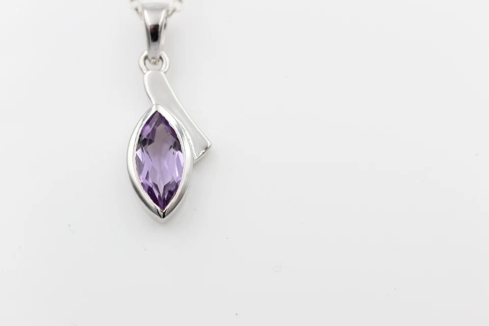 1,8 Carati Di Ametista Rosa Pendente Collana In Argento 925 Pietra Preziosa Rosa - Immagine 3 di 4