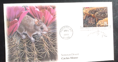 CACTUS MOUSE SONORAN DESERT TUCSON ARIZONA 1999 FLEETWOOD CACHET FDC UNADDR  | eBay
