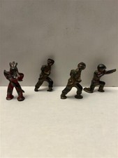 Lot of 4 Vintage Metal Toy Soldiers and Indian