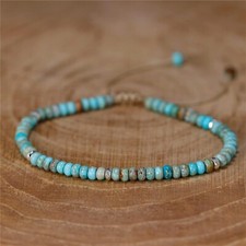 Natural Turquoise Stone Beads Bracelet Blue Gemstone Healing Crystal Bracelet