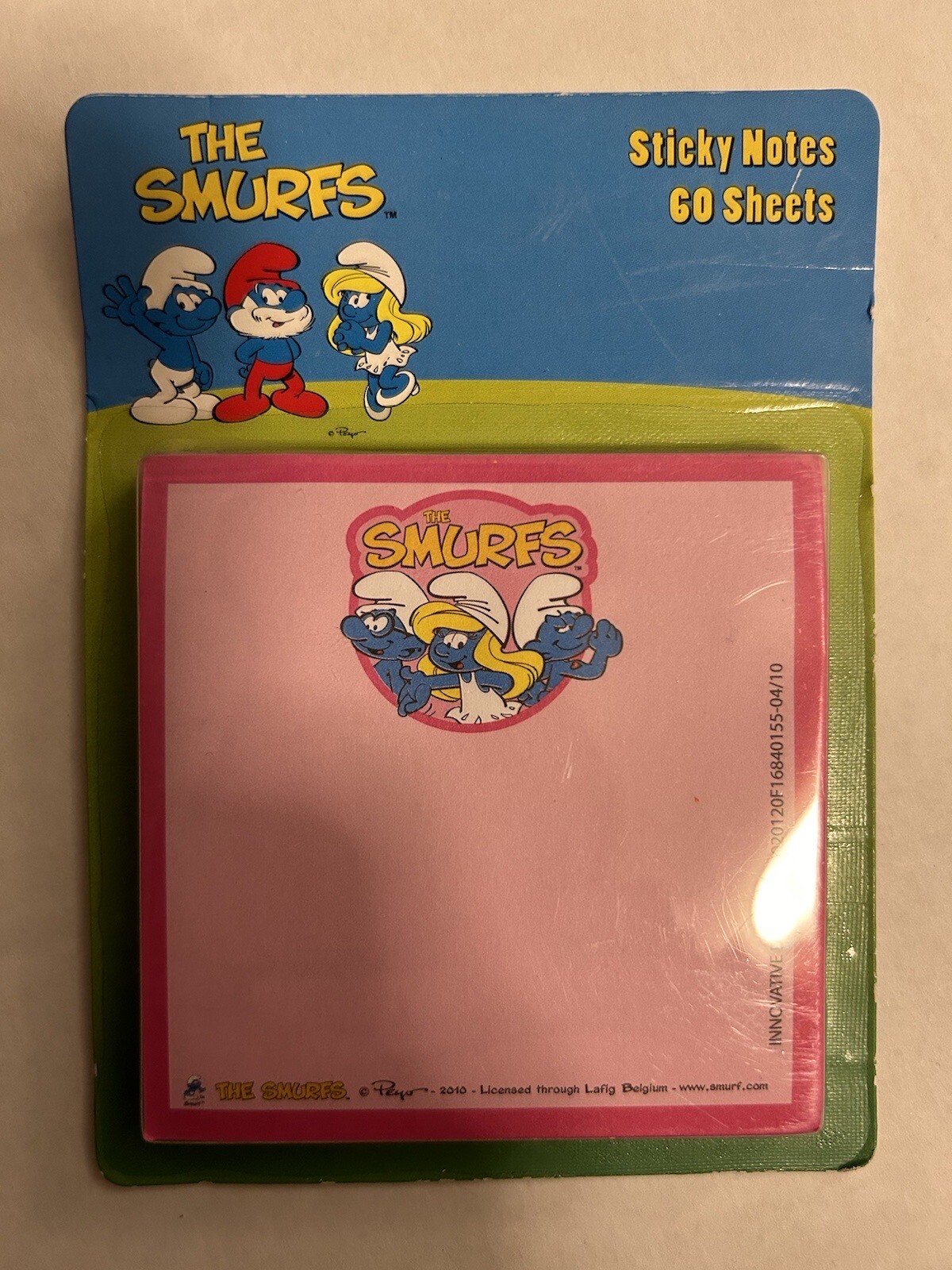 Smurfs Themed Sticky Notes Go Sheets 2010 Post It Stationery  -image