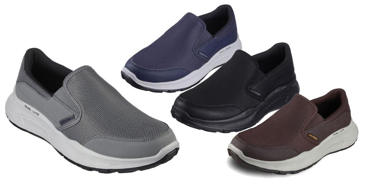 Skechers Men\'s Black Dual Lite Slip-On Shoes Wide Fit Size 11 Skechers Men main image 2