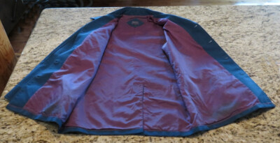 ジャケット・アウター marco Vintage Marco Dark Blue Lined Jacket Button Up Size 44/Pants 34