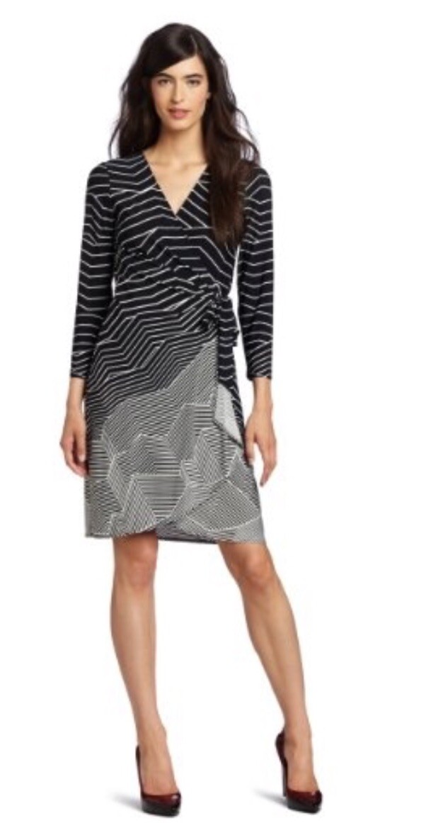 BCBG MAXAZRIA “Adele” Black & White Geometric 3/4… - image 2