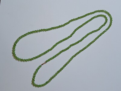 Natürliche facettierte Peridot 14K S. F. Gold Verschluss Perlen 4 mm Strang Halskette 36 Zoll