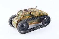 Vtg Marx Toys 12 Army Tank Litho Wind Up Tin ALL ORIGINAL 1334539 USA Works