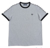 Fred Perry - T-SHIRT Shirt Taped Ringer M4620 - Grau - GrößE M - NEU