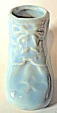 Vintage Baby Shoe Planter Blue Ceramic USA