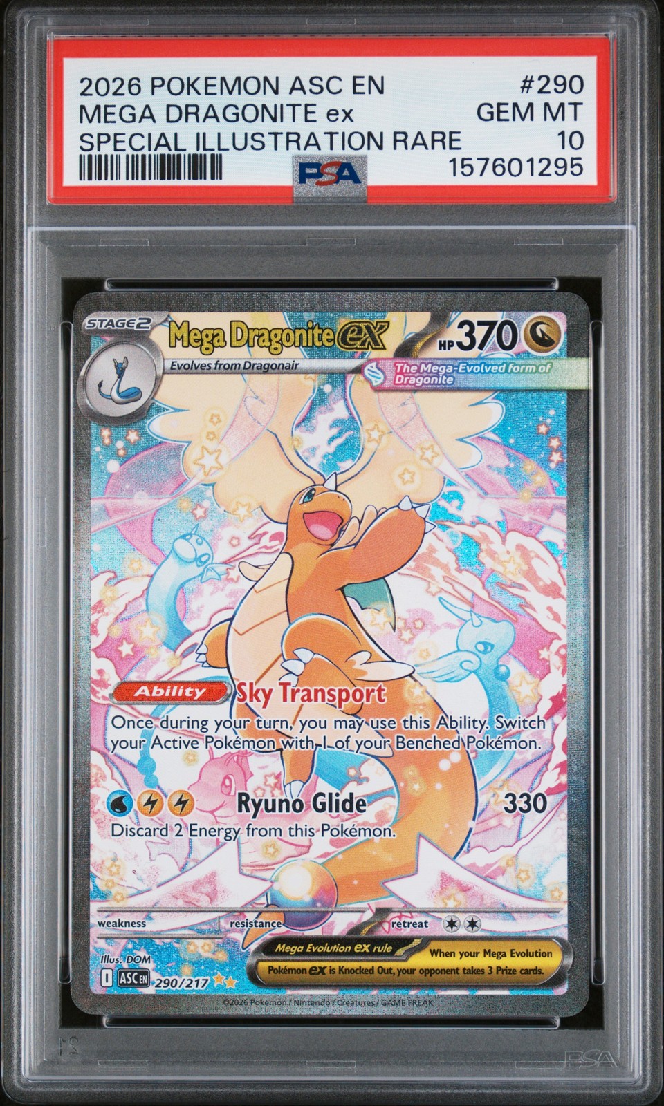 2026 POKEMON ASC EN-ASCENDED HEROES #290 MEGA DRAGONITE EX PSA 10