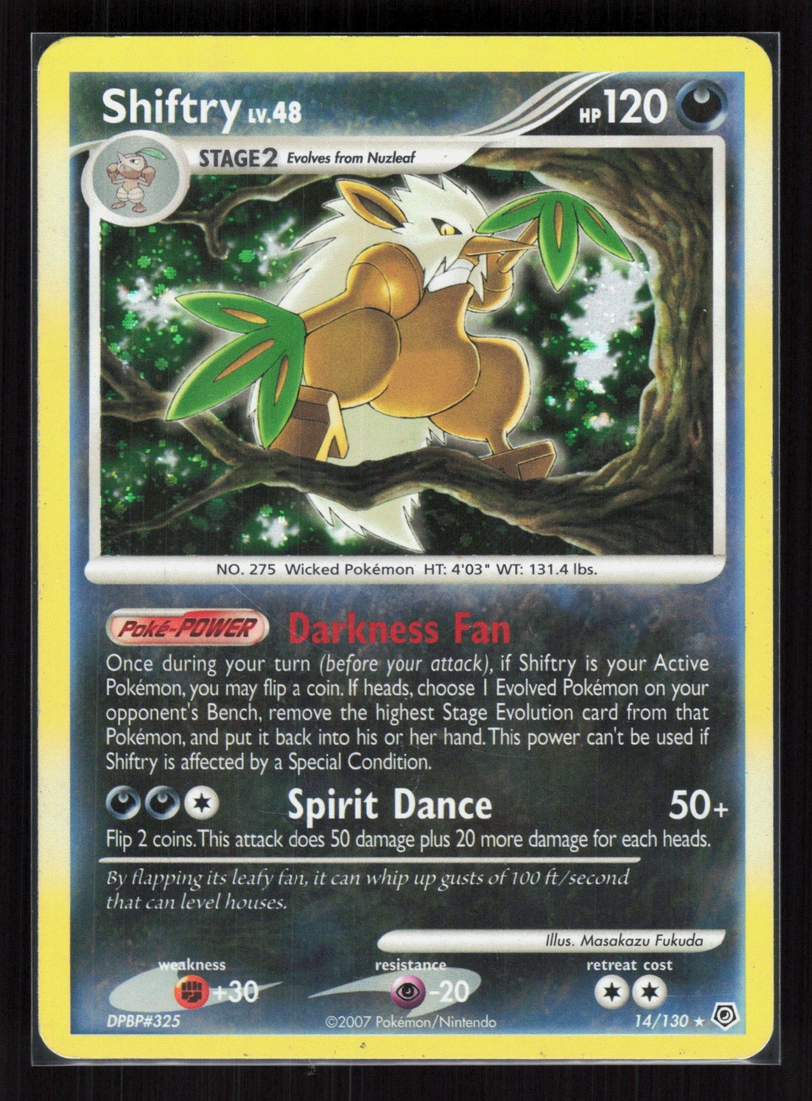 Shiftry Holo Holo Rare Pokemon Diamond and Pearl 14/130 HP