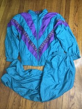 Vintage Lady Lavon Track Suit Womens L Nylon Windbreaker Jacket Pants 90s Set