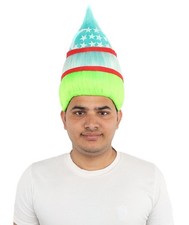 Uzbekistan Color Troll Wig Tall Spiked Wig, Parties National Celebrations