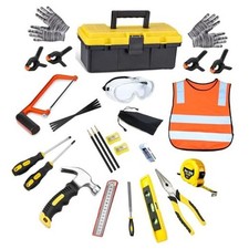 Kids Real Tools Set,Woodworking Tool Set,Builder Children Real Hand 30 PCS