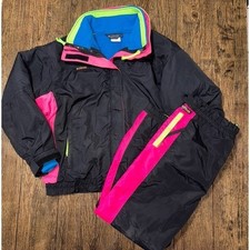 Vintage Columbia Bugaboo Neon Ski Jacket/Pants 3 In 1 Multicolor 90s Womens L/XL