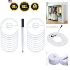 20 Blank Round Closet Size Dividers Plus Marker for Streamlined Clothing Storage