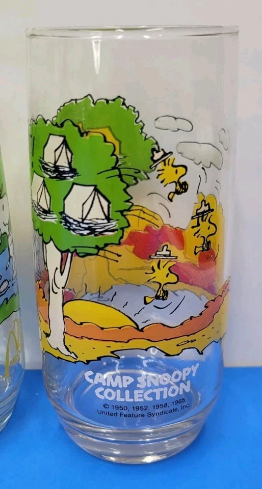 Vintage McDonald's Peanuts Camp Snoopy Collection Glasses - Complete Set of 5 - Image 2 of 4