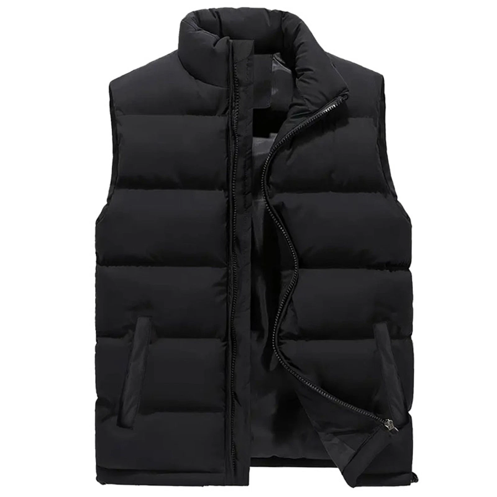 Men’s Waterproof Puffer Bomber Jacket – Casual Autumn Lightweight Polyester Coat - product detail image 4