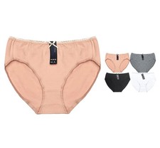Women's Classic Cotton Blend Panties Bow Accent Elastic Waist Briefs 12 Pack