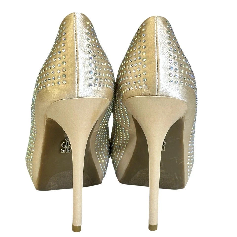 Tacones de aguja de cristal JLo diseño peep toe de Jennifer Lopez, talla 8 M  Foto 3 de 4