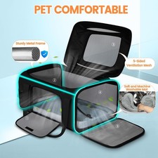 Petskd Top and Side Expandable Small Pet Carrier 19x13x9 Inches Soft Sided NEW