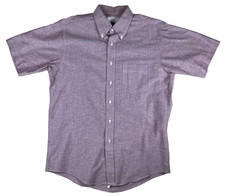 Vintage Arrow Dover Mens Small USA Pink Purple Button Down Shirt Pocket 80s 90s