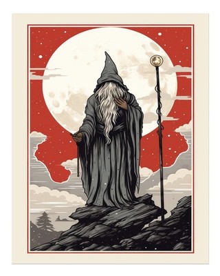 Mystical Wizard Wall Art Poster � Enchanting Fantasy Decor Home Decor