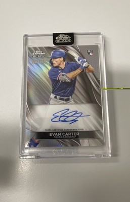 2024 Topps Chrome Black - Autographs Evan Carter #CBA-EC Refractor /150 (AU, RC)