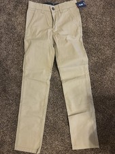 Crown  Ivy Kids Boys Khaki Pants Size 12 Slim Adjustable Waist Motion Flex