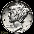 1942/1 MERCURY DIME PCGS GENUINE AU PCGS LIGHTLY CLEANED DETAILS   (MED843)