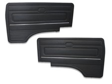 Schwarze Türverkleidungen Türpappen Schwarz mit Chrom Zierleiste  für VW Bus T3