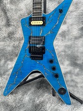 Chitarra elettrica Washburn X Jackson Blue Ghost Flames Kelly Star FR Bridge 