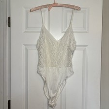 1980S Vintage White Lace, French Cut Lingerie, Teddy Size Large Pretty Woman