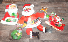 Lot Vintage Die-Cut 31  Jointed Santa Claus  More Cardboard Christmas Decor