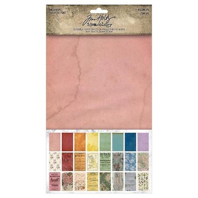 Tim Holtz Idea-ology 6''x10'' Kulissen doppelseitiger Cardstock 24 Stück - Band #5