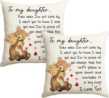 to My Daughter Throw Pillow Covers, 18 X 18 Inch Daughter Gift Lady Girls Birthd
