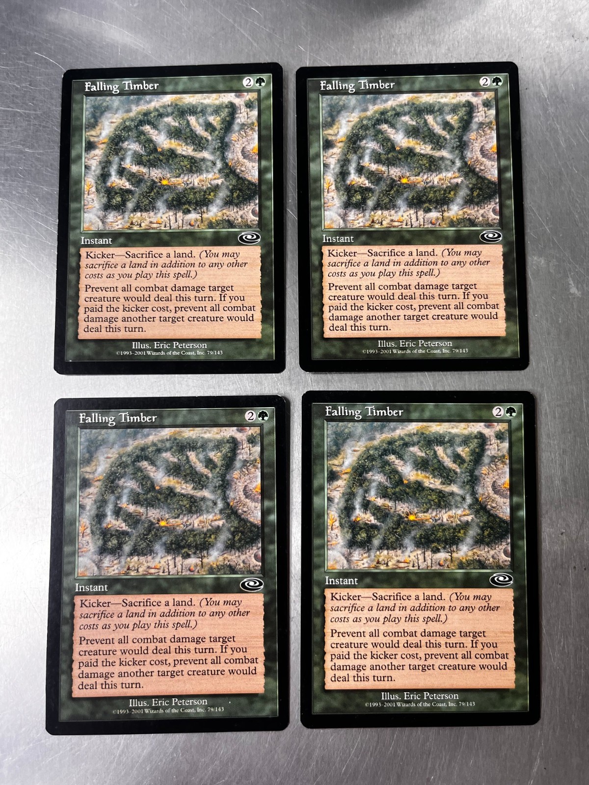 4x Falling Timber Playset Planeshift Vintage Magic Cards, COMBINED SHIPPING