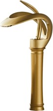 Bathroom Faucet Vessel Sink Antique Gold Waterfall Spout Single Handle One Hole