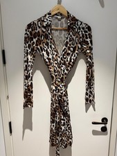 DVF Wrap Dress In Silk Leopard Print Size S / UK 8-10 Diane von Furstenberg