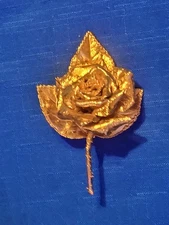 The Forever Rose 3”  Real Rose Dipped in 24K Gold Brooch or Pendant 