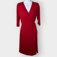 NOS Y2k Express Wrap Dress | 9/10 | Red | Office Siren Lorelai Gilmore