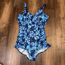 Le Cove One Piece Vintage Bathing Suit Floral Print Swimsuit 90s size 14