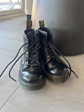 Dr Doc Martens 1460 toddler girls black glitter combat boots size 9