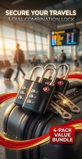 4x TSA Approved Luggage Lock Travel 3 Digit Combination Suitcase Padlock Reset