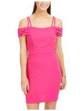TEEZE ME Womens Pink Spaghetti Strap Short Body Con Dress 34