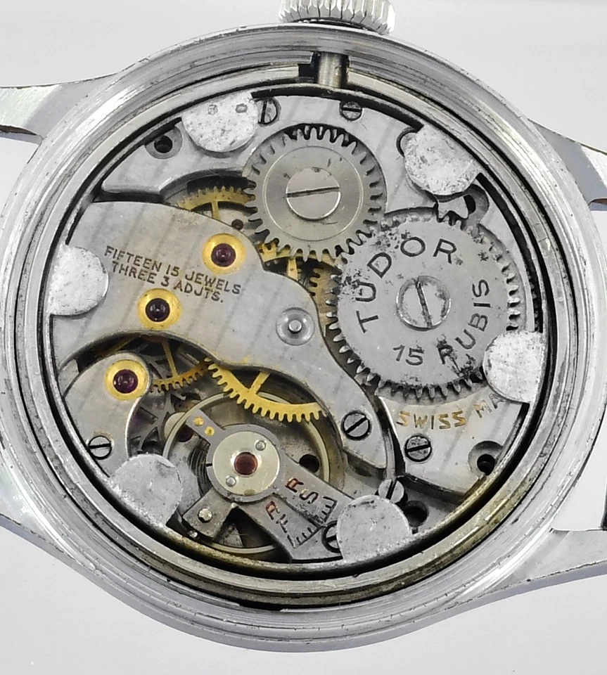 Reloj de pulsera Tudor pequeño rosa resistente a golpes 15 joyas vintage para hombre raro - años 50 Foto 3 de 4