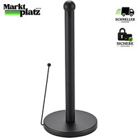 KüChenrollenhalter Stehend Edelstahl Schwarz Ohne Bohren Mit Anti-Roll Arm