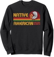 Native American Heritage Month Retro Vintage Stripes Unisex Crewneck Sweatshirt