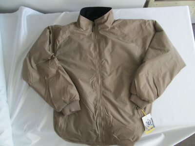 IKE Mens Jacket IKE bomber fleece lined nylon shell Tan khaki 2x Tall